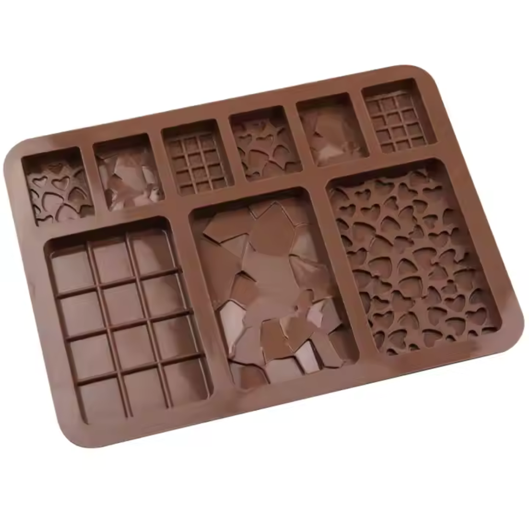 Molde 9 Espacios Chocolate Forma Mixtas