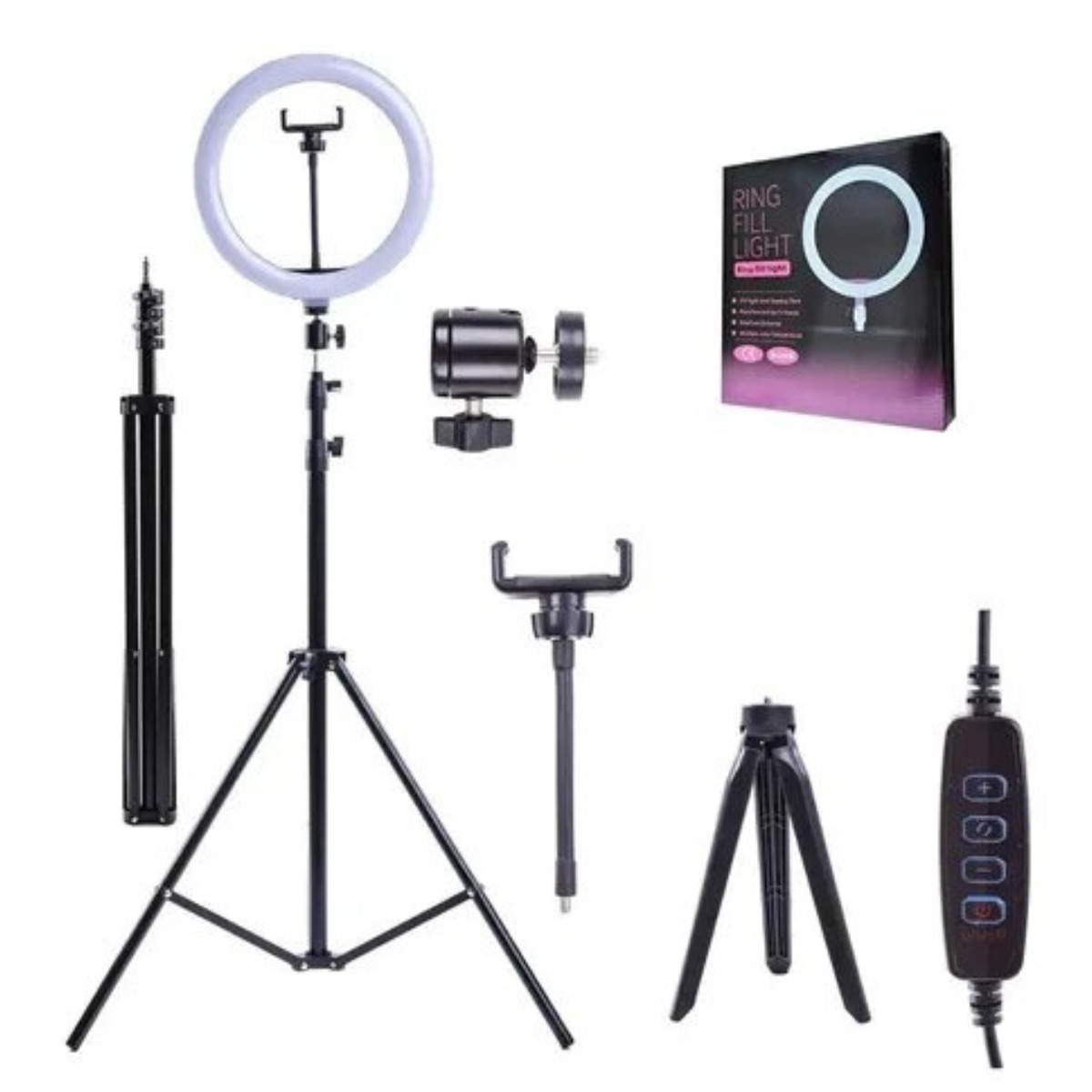 Aro Led 26cm Tripode 210cm Con Soporte Celular