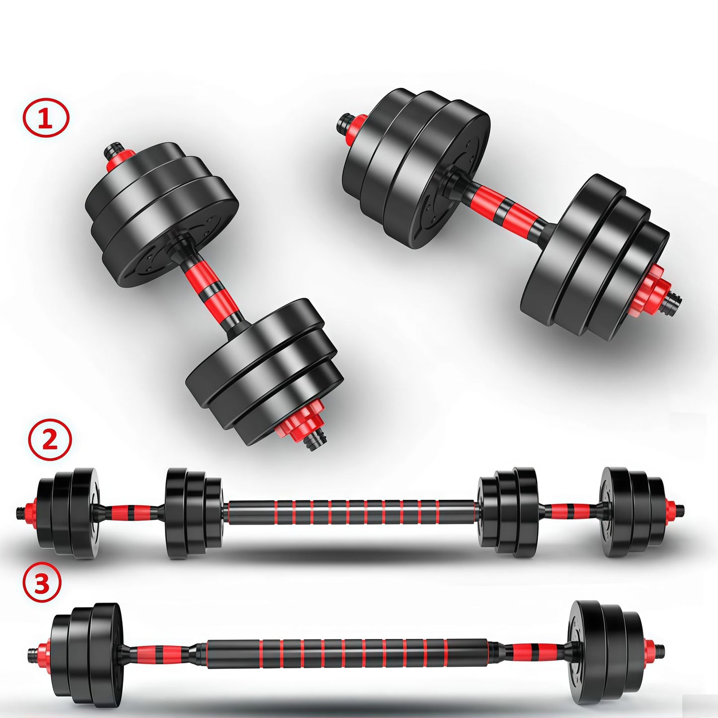 Set Mancuernas Y Barra Armable 20kg Pesa