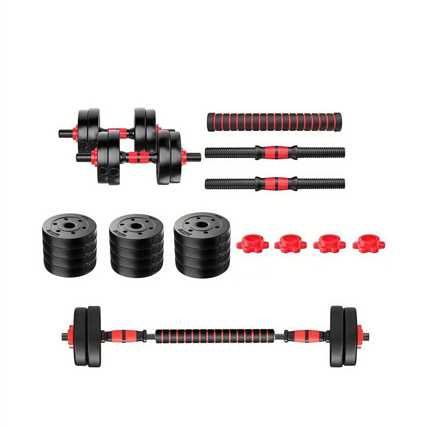 Set Mancuernas Y Barra Armable 20kg Pesa