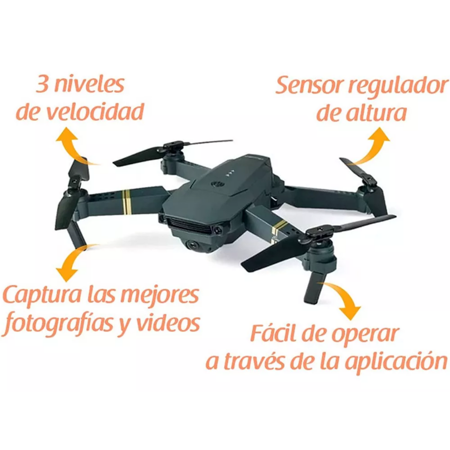 Dron Plegable con Cámara WiFi HD FPV