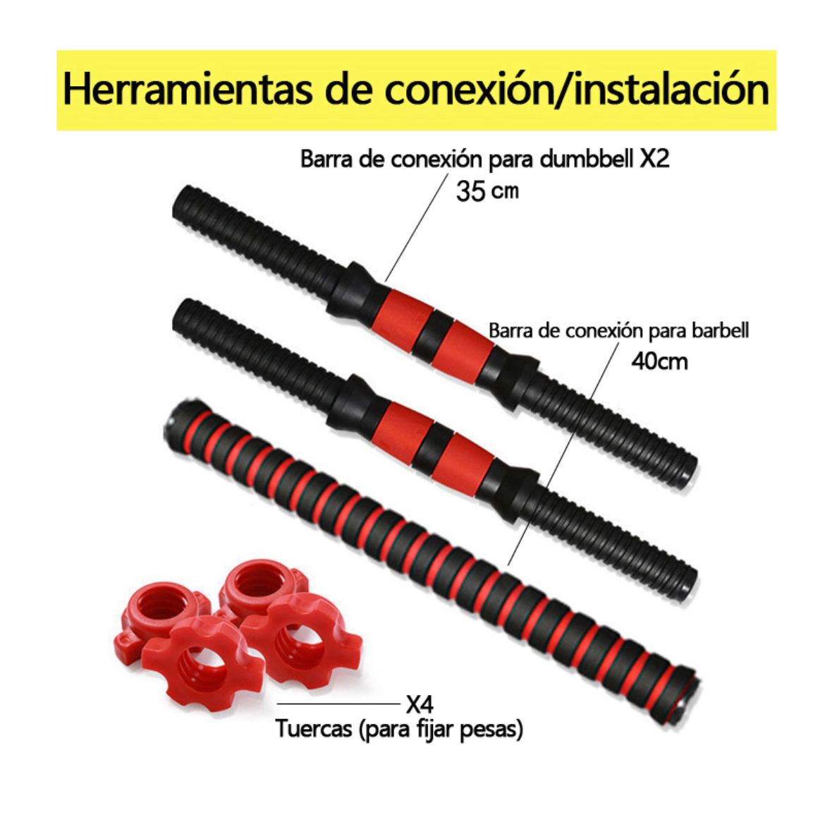 Set Mancuernas Y Barra Unibles 10kg Fitn