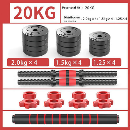 Set Mancuernas Y Barra Armable 20kg Pesa